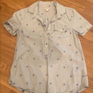 J.crew striped shirt with embroidered anchors